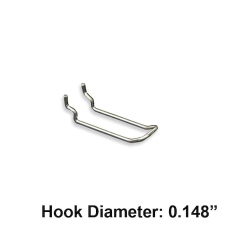 Azar Displays 3" Metal Wire Loop Hook: 0.148" Dia., PK50 701130-50PK